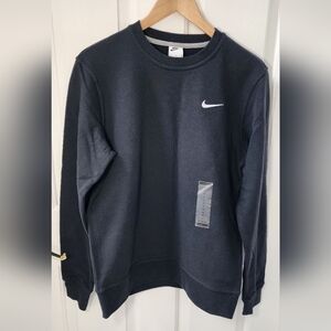 Nike Sweatshirt 100% Cotton Training Crew Neck Pullover Black Size M